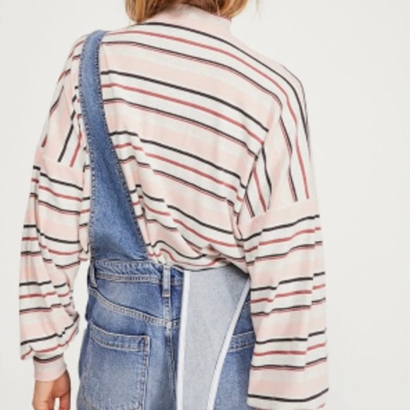 Free People Steph Striped Shirt Large NWT - Picture 3 of 8